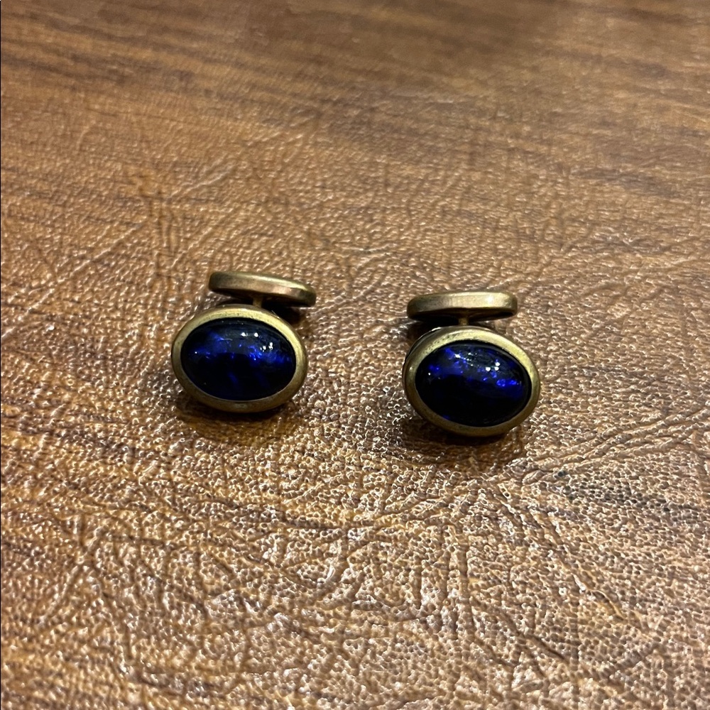 Blue and Gold Cufflinks